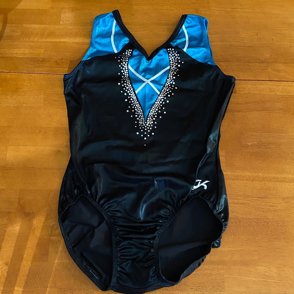 GK Elite sportswear Black and Blue leotard